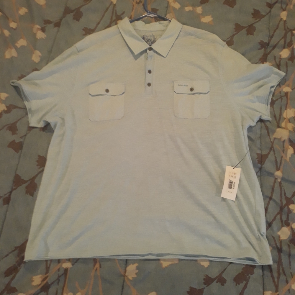 Mens Calvin Klein light blue polo